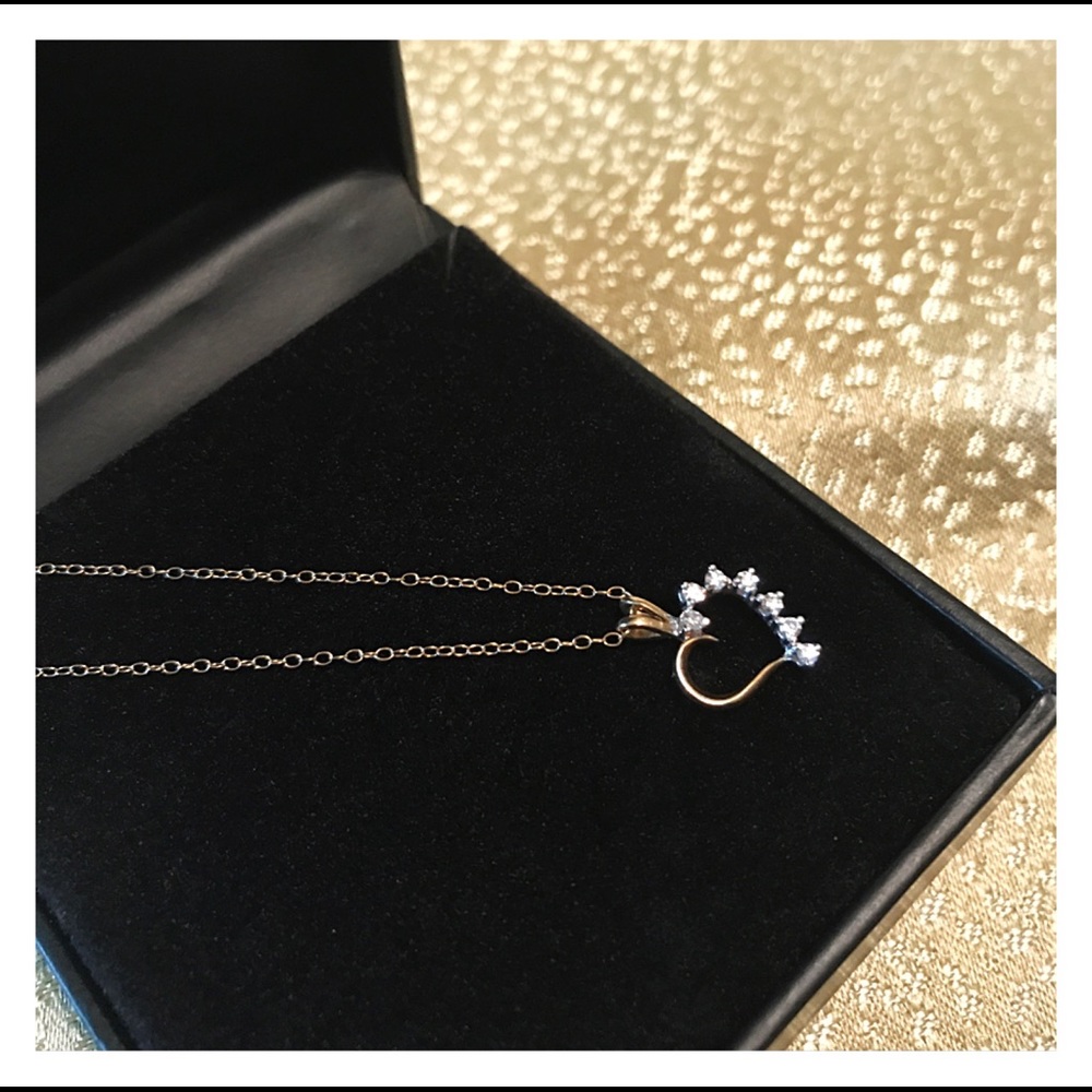 ❤️ 7  Diamonds Heart 14K Solid Gold❤️ - Picture 11 of 11